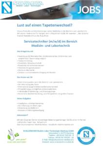 Stellenanzeige Servicetechniker 17.03.23