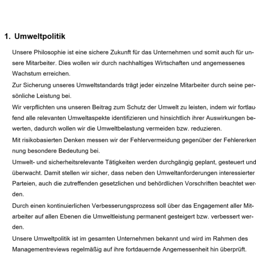 SCHLUMBOHM Umweltpolitik