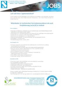 Mitarbeiter im technischen Vertriebsinnendienst als auch Projektierung (m/w/d) in Vollzeit